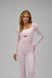Blossom Wrap Blouse - Soft Pink