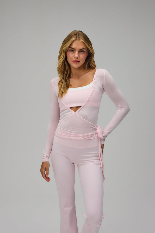 Blossom Wrap Blouse - Soft Pink