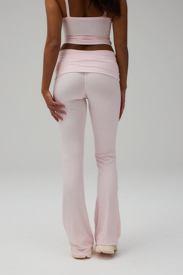 Blossom Rib Fold Pants - Soft Pink