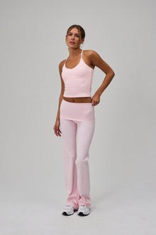 Blossom Fold Flare Pants - Soft Pink